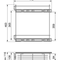 Emuca Porte-bouteilles extractible SupraMax, module 150mm, acier, chromé