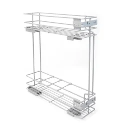 Emuca Porte-bouteilles latéral extractible Supra avec fermeture amortie, module 150mm, Acier, Peint aluminium