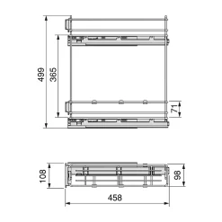 Emuca Porte-bouteilles latéral extractible SupraMax avec fermeture amortie, module 150mm, acier, chromé