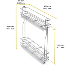 Emuca Porte-bouteilles latéral extractible SupraMax avec fermeture amortie, module 150mm, acier, chromé