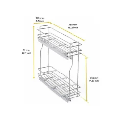 Emuca porte-bouteilles latéral extractible TitaneMax, avec fermeture amortie, module 200mm, Acier, Chromé