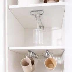 Emuca Porte-verres pour meubles à 1 rangée, longueur 280mm, acier, chromé