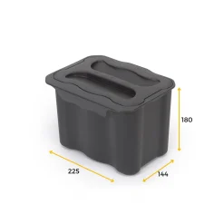 Emuca poubelle de recyclage pour suspendre la porte et collecter les déchets Recyclage, 1 x bac de 5 litres, avec couvercle,