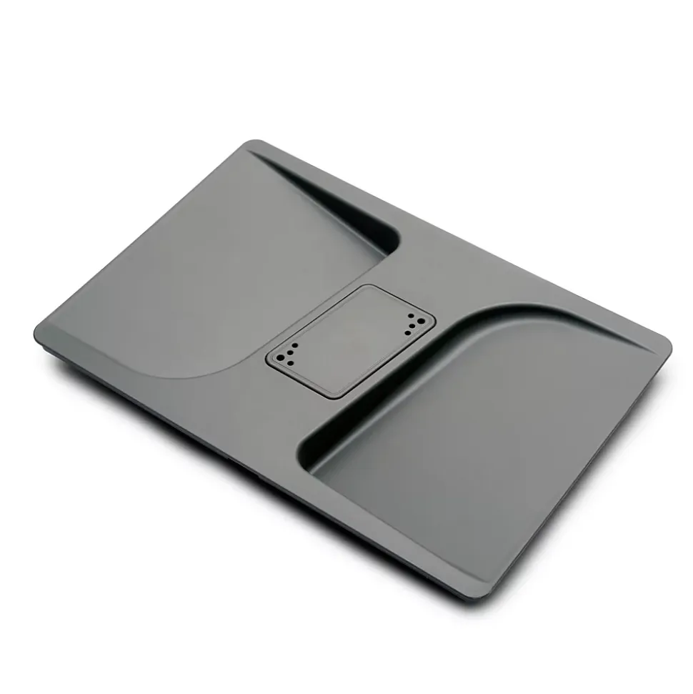 Emuca Poubelles pour tiroir de cuisine Recycle avec couvercle anti-odeurs, Hauteur 216mm, 1x12litres, Plastique gris anthracite