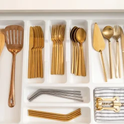 Emuca range-couverts Optima Vertex/Concept, profondeur 500mm, plateau 16mm, module 450mm, Plastique, Blanc