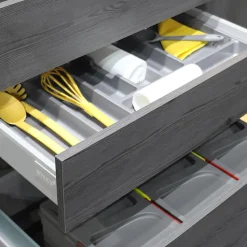 Emuca Range-couverts Optima pour tiroir universel, module 450mm, Plastique, Gris