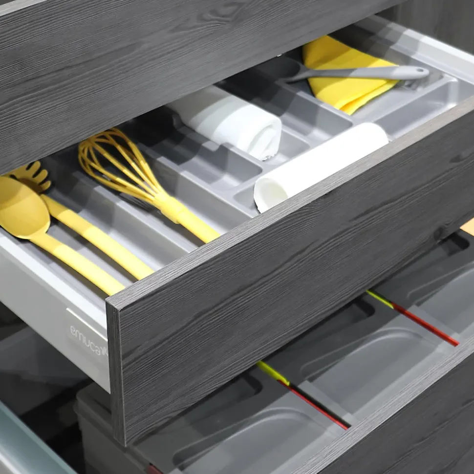 Emuca Range-couverts Optima pour tiroir universel, module 450mm, Plastique, Gris