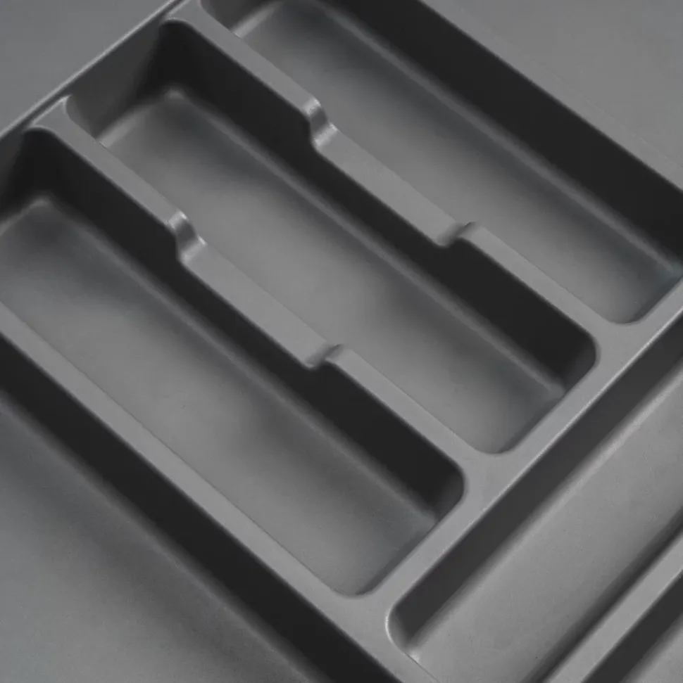 Emuca range-couverts Optima Vertex/Concept, profondeur 500mm, plateau 16mm, module 1.000mm, Plastique, Gris antracite