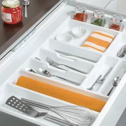 Emuca range-couverts Optima Vertex/Concept, profondeur 500mm, plateau 16mm, module 1.000mm, Plastique, Blanc