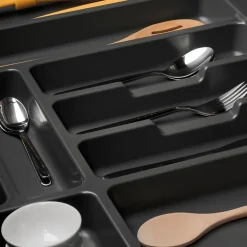 Emuca range-couverts Optima pour tiroir universel, module 500mm, Plastique, Gris antracite