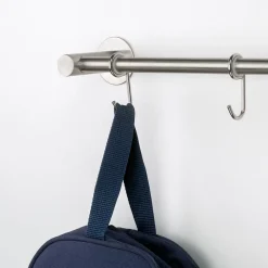 Emuca Support adhésif pour cuisine avec 5 crochets Supra, acier inoxydable