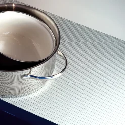 Emuca Tapis de tiroir antidérapant, strié, longueur 1,5m, largeur 480mm, plastique, gris