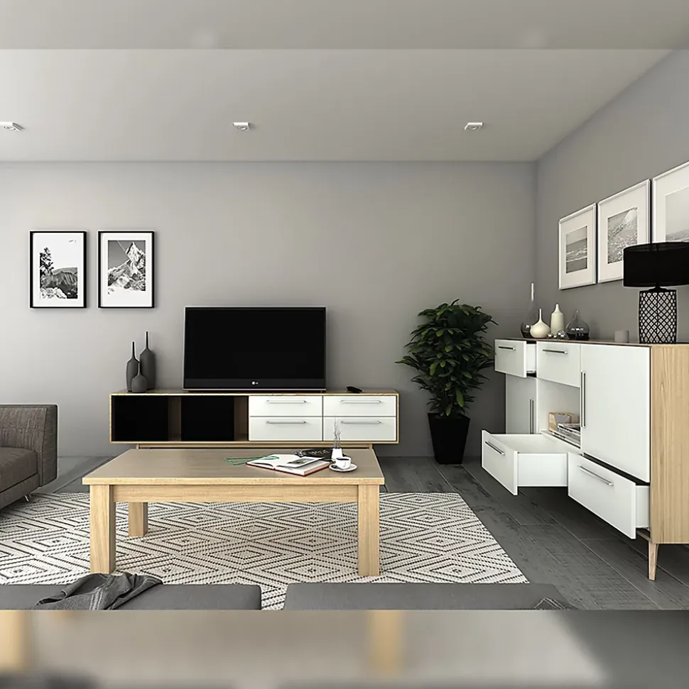 Emuca Tiroir extérieur Concept 30kg hauteur 105mm, profondeur 350mm, Acier, Peint en blanc