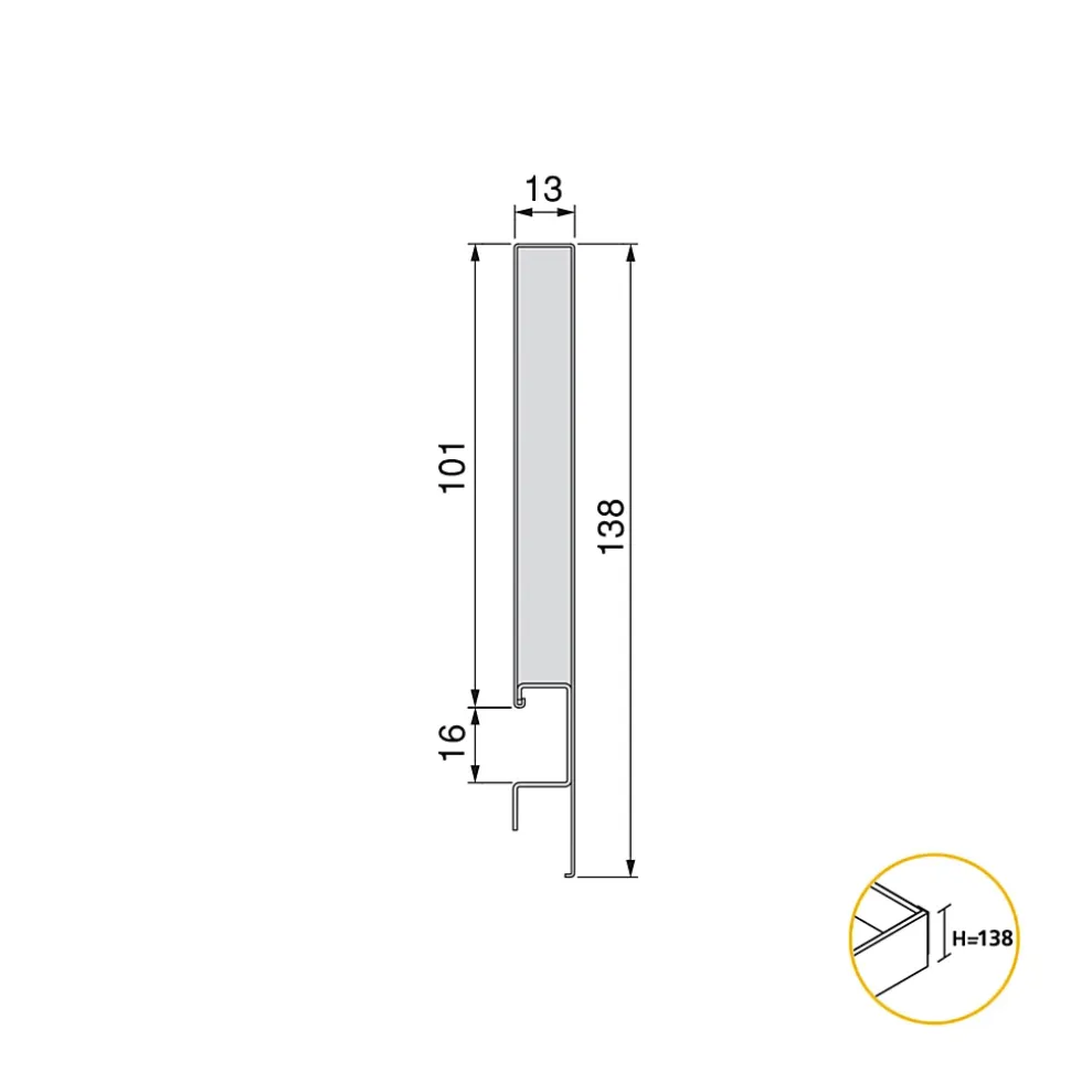 Emuca Tiroir extérieur Concept 30kg hauteur 138mm, profondeur 450mm, Acier, Gris antracite