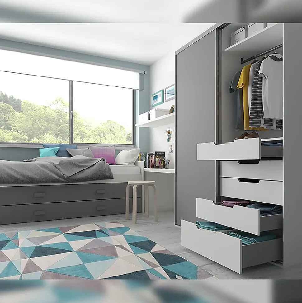 Emuca Tiroir extérieur Concept 30kg hauteur 105mm, profondeur 300mm, Acier, Gris antracite