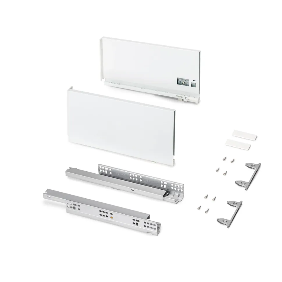 Emuca Tiroir extérieur Protone 30kg , coulisses à sortie totale et fermeture amortie, hauteur 178mm, profondeur 350mm, Acier,