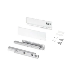 Emuca Tiroir extérieur Protone 30kg , coulisses à sortie totale et fermeture amortie, hauteur 93mm, profondeur 350mm, Acier, Peint