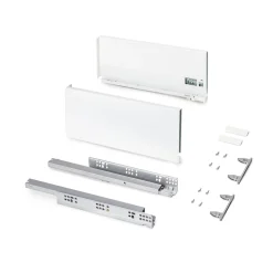 Emuca Tiroir extérieur Protone 30kg , coulisses à sortie totale et fermeture amortie, hauteur 178mm, profondeur 400mm, Acier,