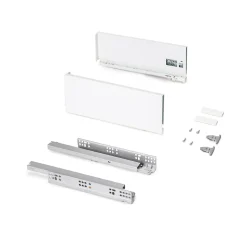 Emuca Tiroir extérieur Protone 30kg , coulisses à sortie totale et fermeture amortie, hauteur 131mm, profondeur 350mm, Acier,