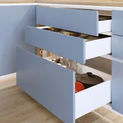 Emuca Tiroir extérieur Protone 30kg , coulisses à sortie totale et fermeture amortie, hauteur 178mm, profondeur 450mm, Acier,