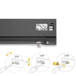 Emuca Tiroir extérieur Protone 30kg , coulisses à sortie totale et fermeture amortie, hauteur 93mm, profondeur 450mm, Acier, Gris