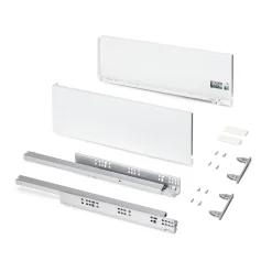 Emuca Tiroir extérieur Protone 30kg , coulisses à sortie totale et fermeture amortie, hauteur 178mm, profondeur 500mm, Acier,