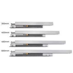 Emuca Tiroir extérieur Protone 30kg , coulisses à sortie totale et fermeture amortie, hauteur 178mm, profondeur 400mm, Acier, Gris