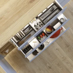 Emuca Tiroir extérieur Protone 30kg , coulisses à sortie totale et fermeture amortie, hauteur 93mm, profondeur 450mm, Acier, Peint