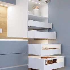 Emuca Tiroir extérieur Protone 30kg , coulisses à sortie totale et fermeture amortie, hauteur 93mm, profondeur 450mm, Acier, Peint