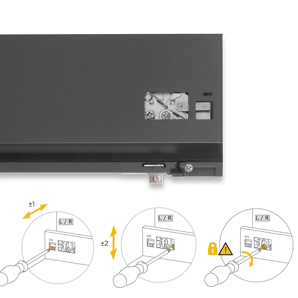 Emuca Tiroir extérieur Protone 30kg , coulisses à sortie totale et fermeture amortie, hauteur 131mm, profondeur 400mm, Acier, Gris