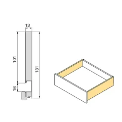 Emuca Tiroir extérieur Protone 30kg , coulisses à sortie totale et fermeture amortie, hauteur 131mm, profondeur 400mm, Acier, Gris