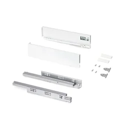 Emuca Tiroir extérieur Protone 30kg , coulisses à sortie totale et fermeture amortie, hauteur 93mm, profondeur 400mm, Acier, Peint