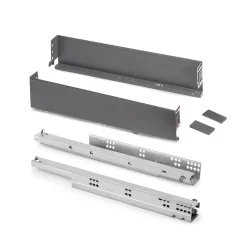 Emuca Tiroir extérieur Simplex 25kg hauteur 88mm, profondeur 440mm, acier, Gris antracite