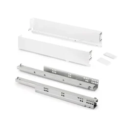 Emuca Tiroir extérieur Simplex 25kg hauteur 88mm, profondeur 440mm, acier, peint en blanc