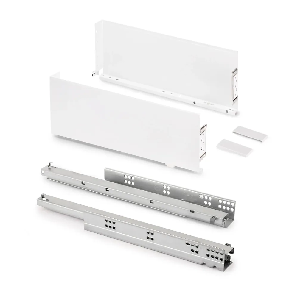 Emuca Tiroir extérieur Simplex 25kg hauteur 159mm, profondeur 440mm, acier, peint en blanc