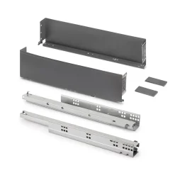 Emuca Tiroir extérieur Simplex 25kg hauteur 122mm, profondeur 440mm, acier, Gris antracite