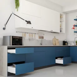 Emuca Tiroir extérieur Simplex 25kg hauteur 122mm, profondeur 440mm, acier, peint en blanc