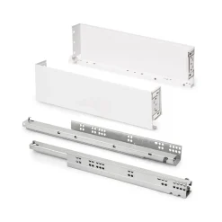 Emuca Tiroir extérieur Simplex 25kg hauteur 122mm, profondeur 490mm, acier, peint en blanc