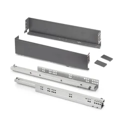 Emuca Tiroir extérieur Simplex 25kg hauteur 88mm, profondeur 490mm, acier, Gris antracite