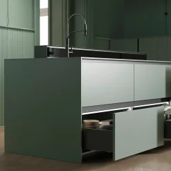 Emuca Tiroir extérieur Vertex avec réglages 3D hauteur 178mm, 40kg, profondeur 450mm, Acier, Gris antracite