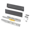 Emuca Tiroir extérieur Vertex Push Synchro avec réglages 3D, hauteur 131mm, 40kg, profondeur 450mm, Acier, Gris antracite