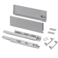 Emuca Tiroir extérieur Vertex avec réglages 3D hauteur 178 mm, 40kg, profondeur 350mm, Acier, Peint en aluminium