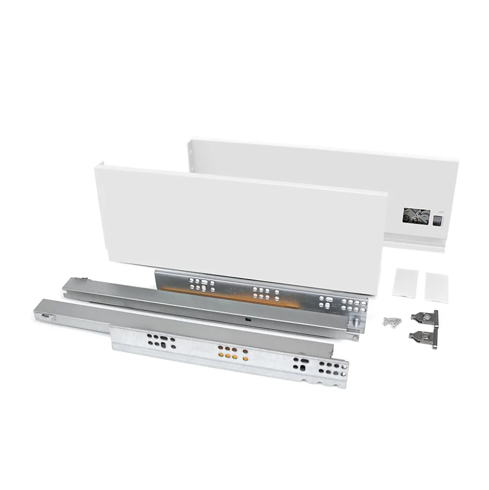 Emuca Tiroir extérieur Vertex 40kg hauteur 131mm, profondeur 350mm, Acier, Peint en blanc