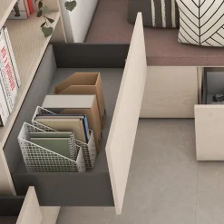 Emuca Tiroir extérieur Vertex avec réglages 3D hauteur 178mm, 40kg, épaisseur de panneau de 18mm, profondeur 500mm, Acier, Gris