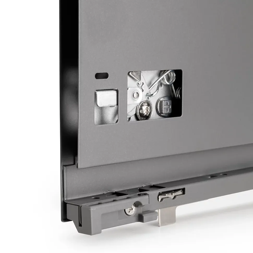 Emuca Tiroir extérieur Vertex avec réglages 3D hauteur 93mm, 40kg, profondeur 350mm, Acier, Gris anthracite