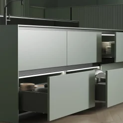 Emuca Tiroir extérieur Vertex avec réglages 3D hauteur 178mm, 40kg, épaisseur de panneau de 18mm, profondeur 350mm, Acier, Gris