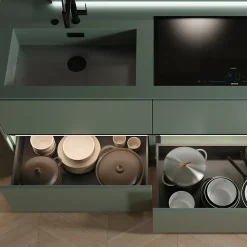 Emuca Tiroir extérieur Vertex avec réglages 3D hauteur 178mm, 40kg, profondeur 350mm, Acier, Gris antracite