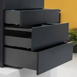 Emuca Tiroir extérieur Vertex Push Synchro avec réglages 3D, hauteur 178mm, 40kg, profondeur 450mm, Acier, Gris antracite