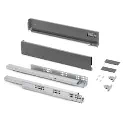 Emuca Tiroir extérieur Vertex avec réglages 3D hauteur 83mm, 40kg, profondeur 450mm, Acier, Gris antracite