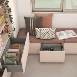 Emuca Tiroir extérieur Vertex avec réglages 3D hauteur 131mm, 40kg, profondeur 400mm, Acier, Peint en aluminium